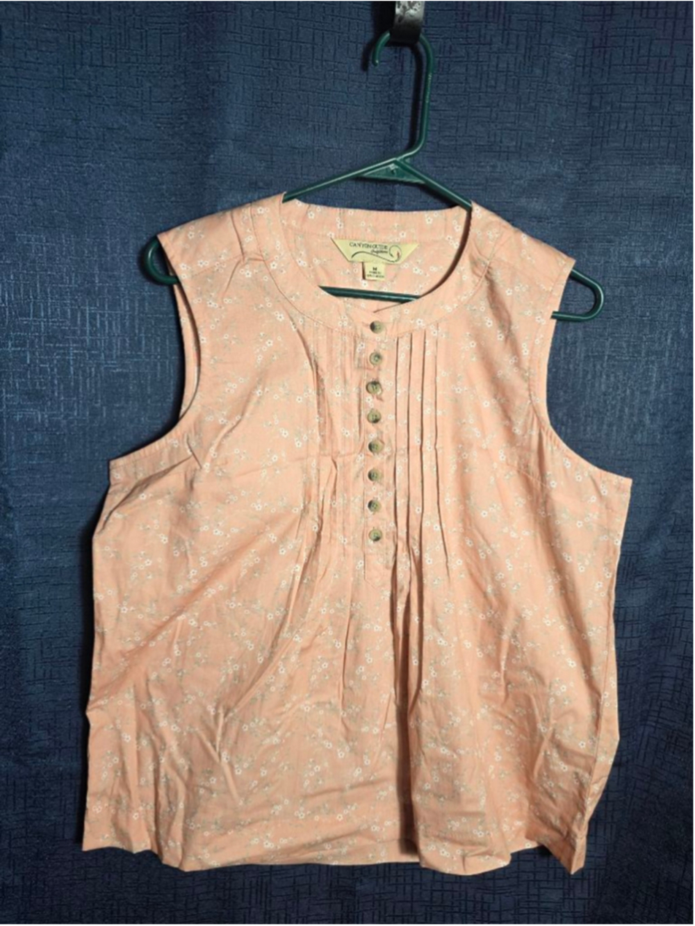 Women's Canyon Guide Outfitters Peach Floral Tank Top M cottagecore
